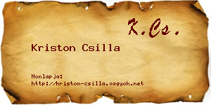 Kriston Csilla névjegykártya