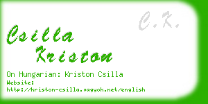 csilla kriston business card